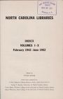 North Carolina Libraries, Vol. 1-10,  Index